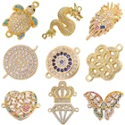Juya DIY тренд для изготовления украшений вручную Черепаха ниндзя Дракон Лев бабочка сердце Корона греческий сглаз амулеты Соединитель аксессуар