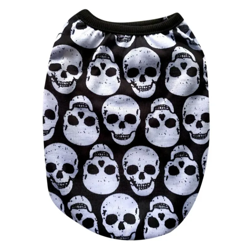 Футболка для домашних животных с принтом черепа призрака на Хэллоуин удобные