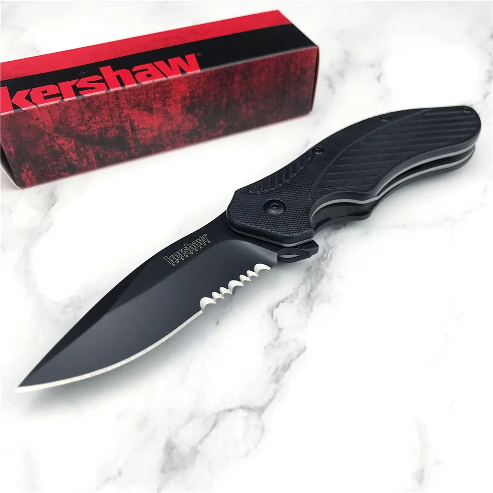 8cr13mov Stainless Steel Half-serrated Blade Nylon Handle Ou