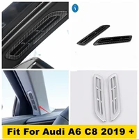 interior accessories window pillar a air conditioning ac outlet vent cover trim for audi a6 c8 2019 2022 matte carbon fiber