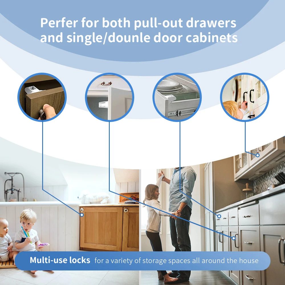 Детсой безопасности магнитный замок для детей Детское Автокресло защиты двери шкафа замок дети ящик шкафчик для безопасности Невидимые замки 4/8 шт. замок+ 1/2key