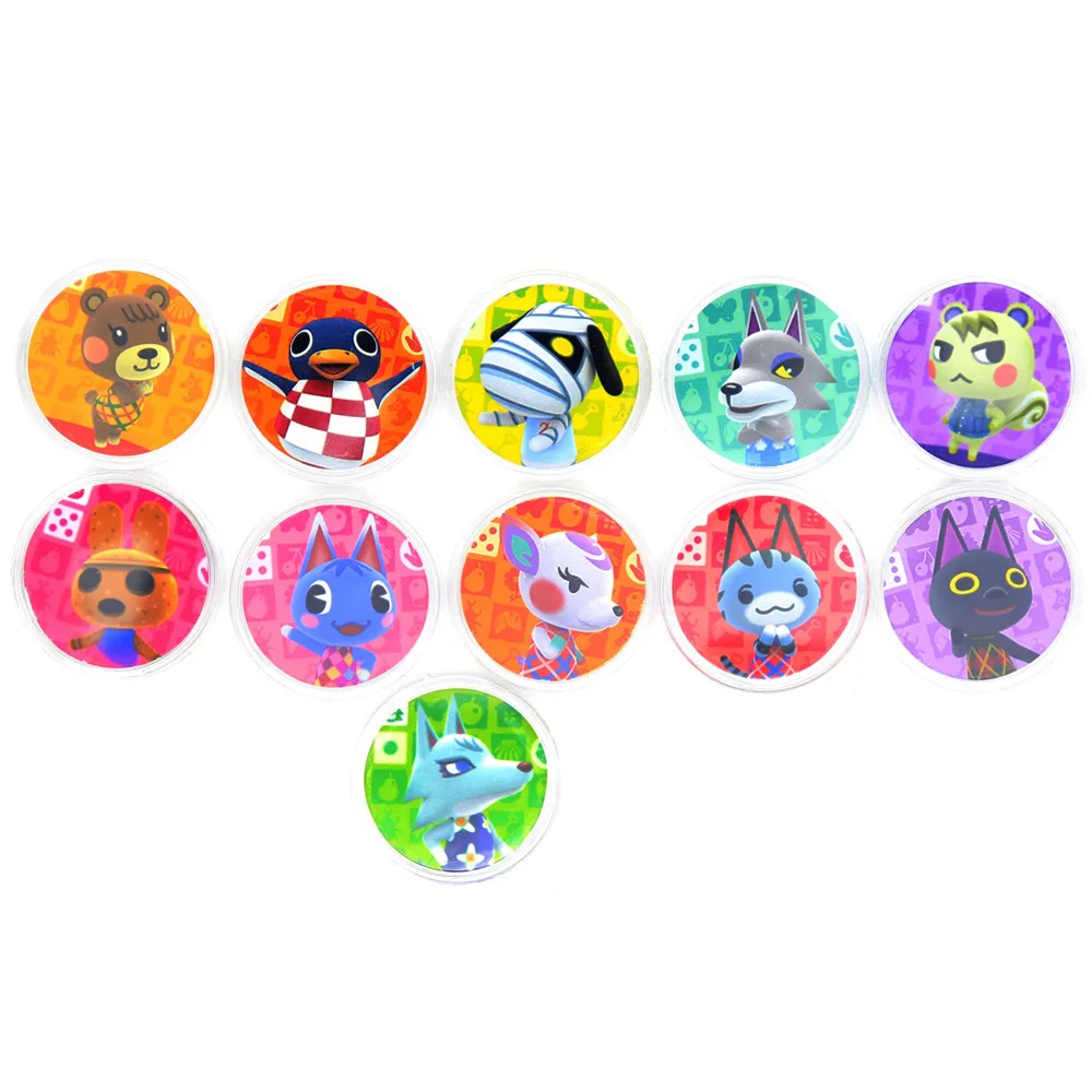 

21pcs Animal Crossing Pry off the sticker Coin Game Card Set Work For NS Switch Games