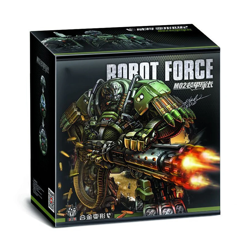 Green(With Box) Трансформация Робот WJ M02 камуфляж дым ДЕТЕКТИВНАЯ модель грузовика фигурка сплав Модель Коллекция игрушек подарки - Цвет: Green(With Box)