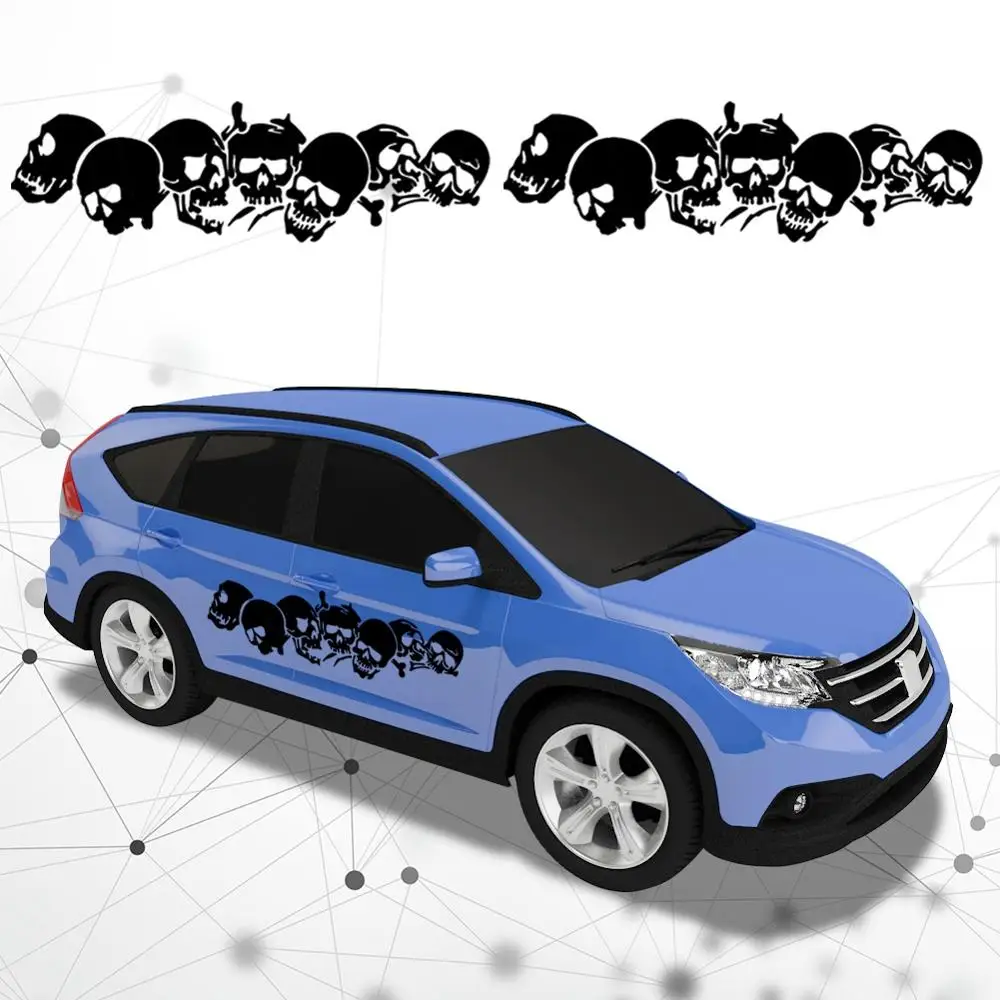 

2 шт. автомобиль наклейки с прикольным Череп Авто боковой корпус капюшон Графика Наклейка окна автомобиля наклейки 150x40cm