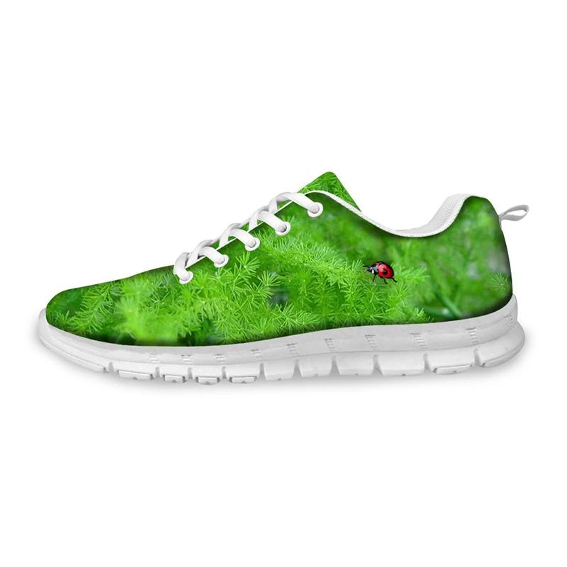 

New Nurse Doctor Women Walking Shoes Sneakers Green Nature Pattern Decompression Print Slip On Light Beautiful Sport Trainning