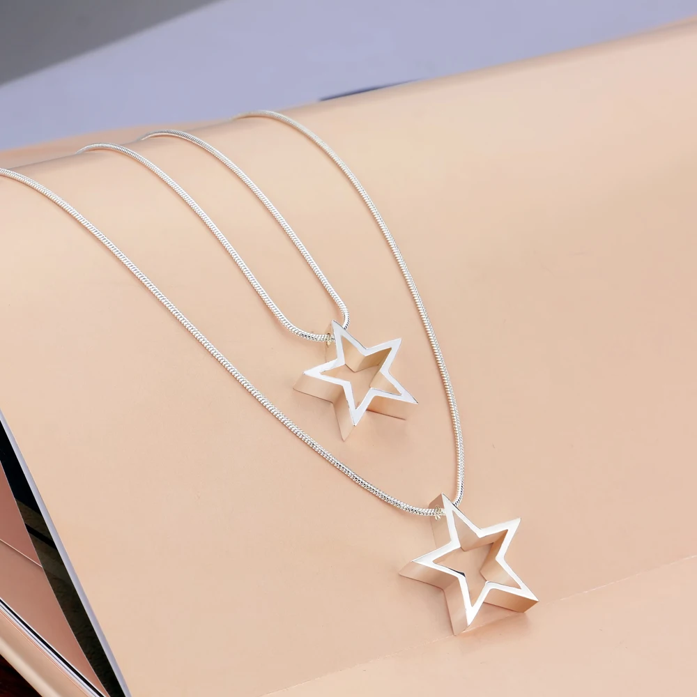 Женское винтажное ожерелье бохо многослойная цепочка с длинной звездой