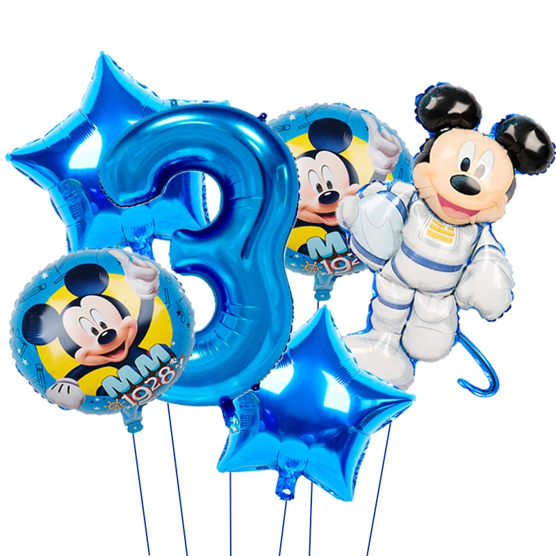 

1set Disney Minnie Mickey Mouse Foil Balloons 32inch Number Kids Birthday Party Decorations Baby Shower Decor Catoon Air Globos