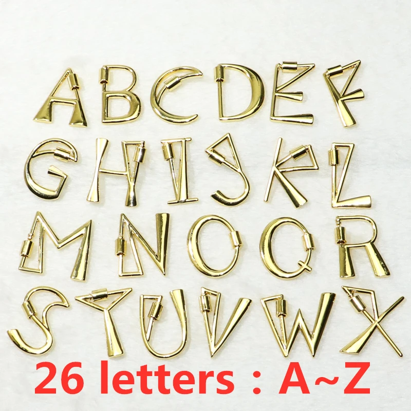 8Pcs Letter Charms Gold color metal alphabet charms Accessories for jewelry making zircon pendant gift lady 50271 | Украшения и