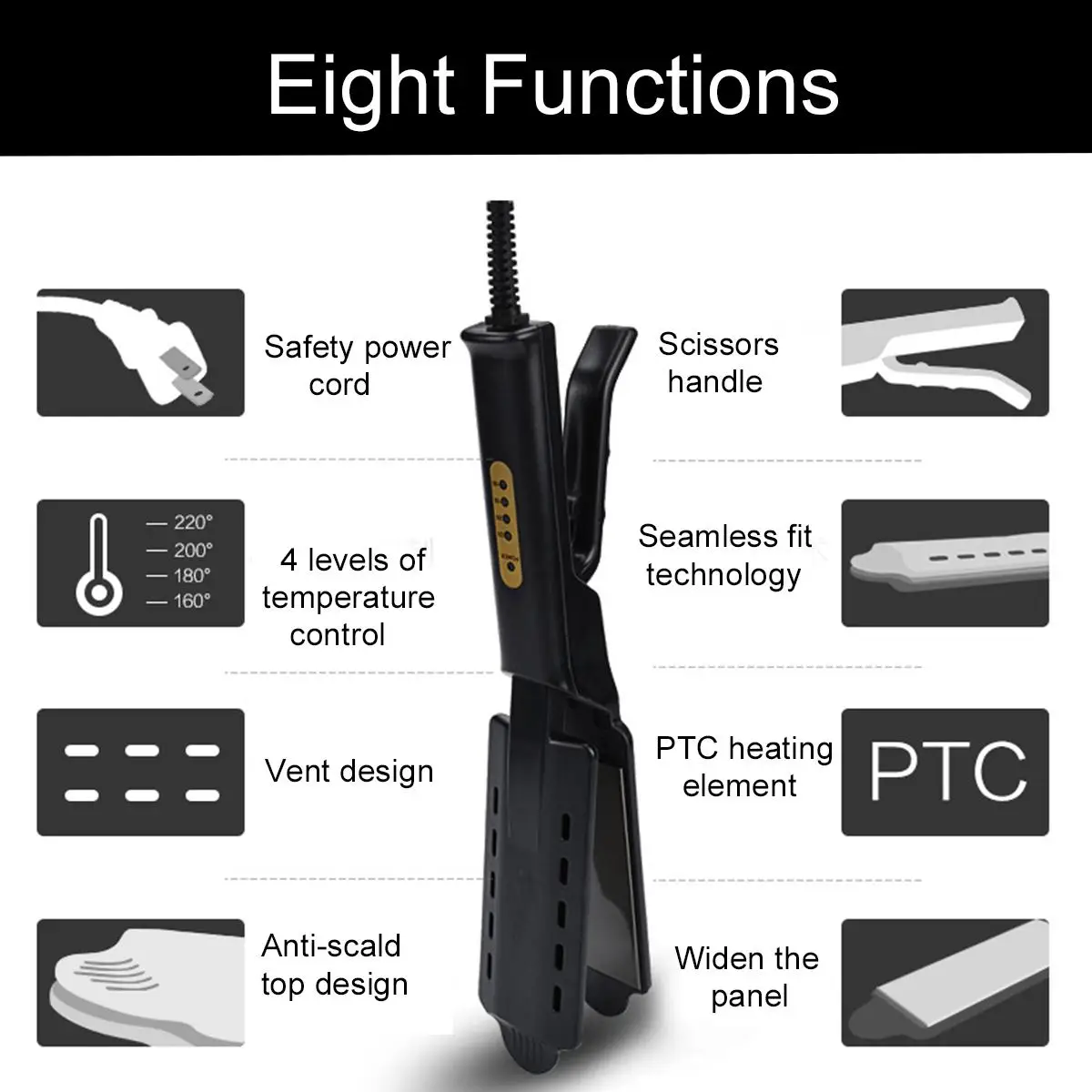 Выпрямитель для волос керамический турмалиновый выпрямитель с 4 режимами