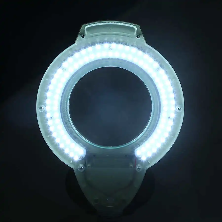 

Mirror 1.7X Magnifying LED Beauty Salon Floor Lamp Adjustable Cold Light Tattoo Lamp EU Plug 220V Hand Mirror