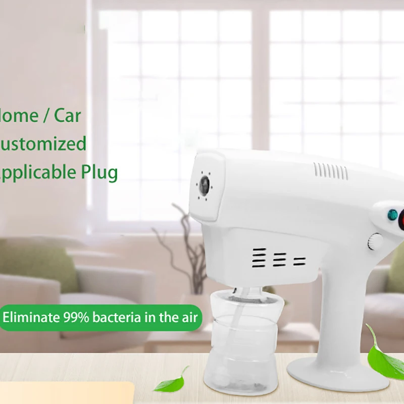 

1200W 220V 250ml Electric ULV Sprayer Blue Light Portable Fogger Sterilizer Handheld Fog Machine with EU Plug for Car Clean Home