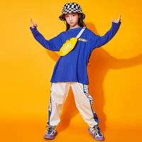kids cool hip hop dance clothing oversize sweatshirt tops jogger pants girl boys jazz dance costume clothe wear festival outfit