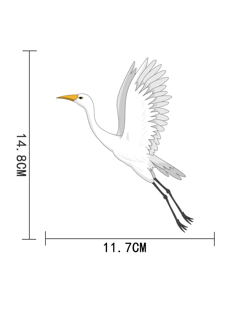 

ZTTZDY 11.7cm*14.8cm Cartoon Egret Flying With Wings PVC Car Sticker YJ1-0102