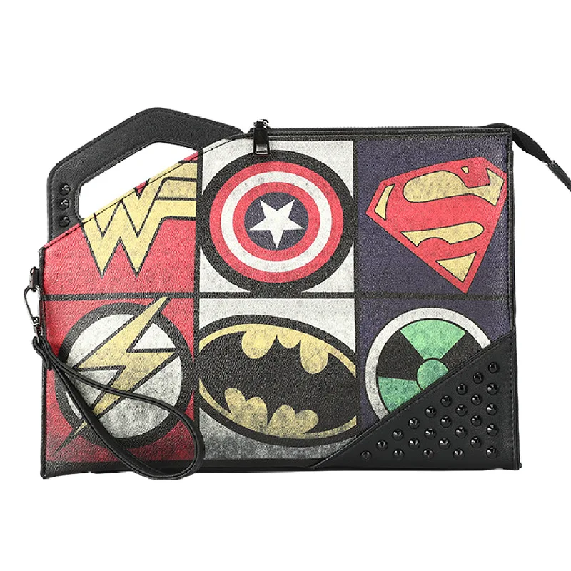 

Designer Men's Handbag Rivet Cartoon Print Clutch Bag for Men 2021 Street Fashion Leisure Crossbody Shoulder Bag Man Cluth Purse