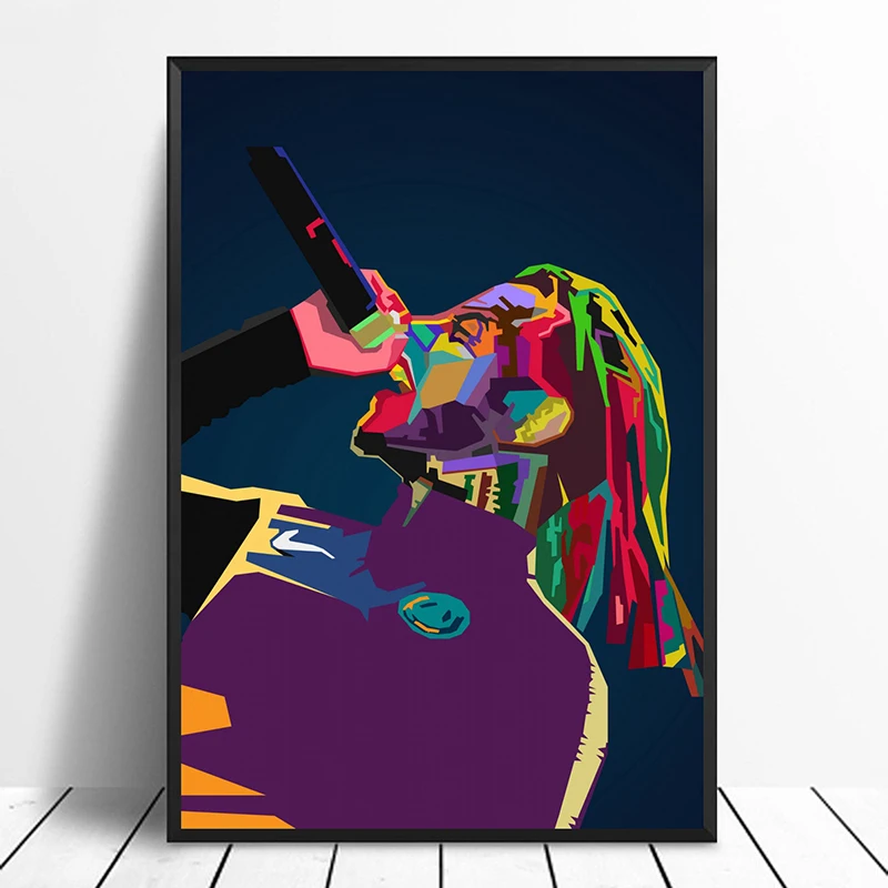 6ix9ine WPAP поп-арт хип-хоп исполнитель музыки певица печати Плакатов Живопись на холсте Настенный декор Печать на холсте(без рамки)#1