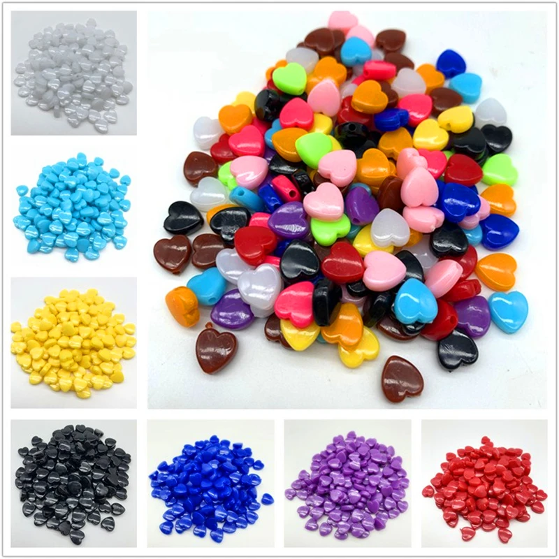 Акриловые бусины в форме сердца 50 шт./лот 8 мм бусины-разделители для изготовления