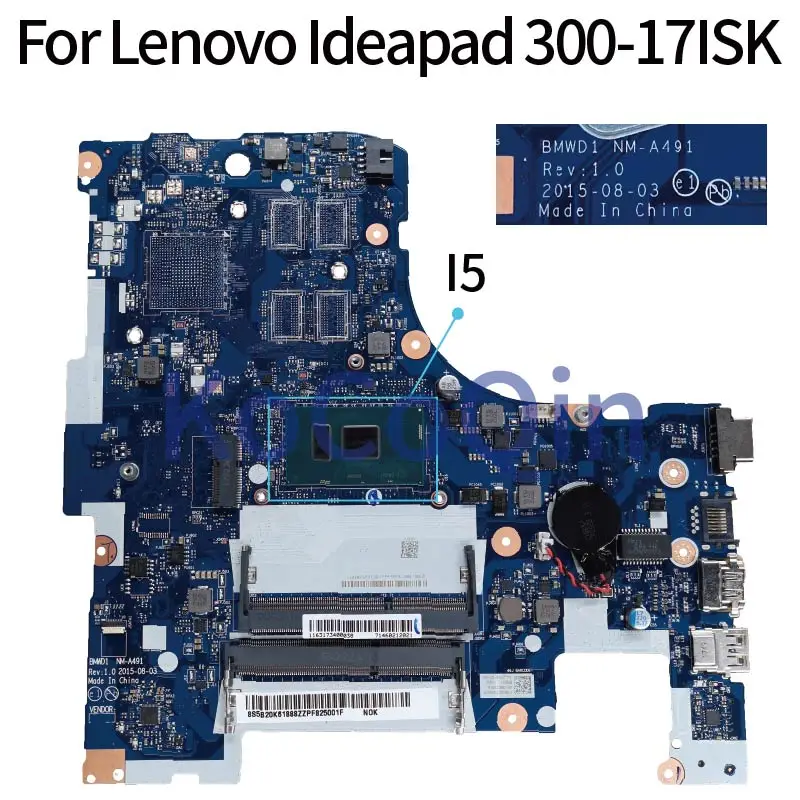 Материнская плата BMWD1 NM-A491 для ноутбука Lenovo Ideapad 300-17ISK материнская I5 CPU DDR3 TEST |