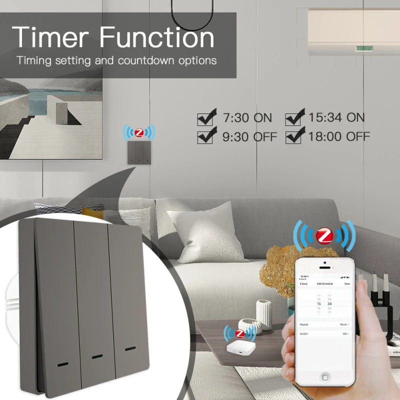 Горячая продажа Tuya Zigbee смарт-переключатель с/без нейтральный ЕС 220V светильник