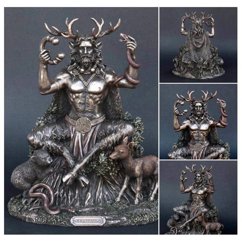 

1 PCS Cernunnos Horned God Of Animals Resin Statue And The Underworld Statue God Sitting Art Statue For Home Garden Decoration
