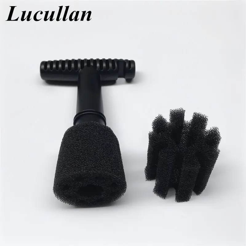 

Lucullan Design Foam Fitting Recessed Lug Nut Wheel Cleaning Brush With Handle and Removable Insert Sponge