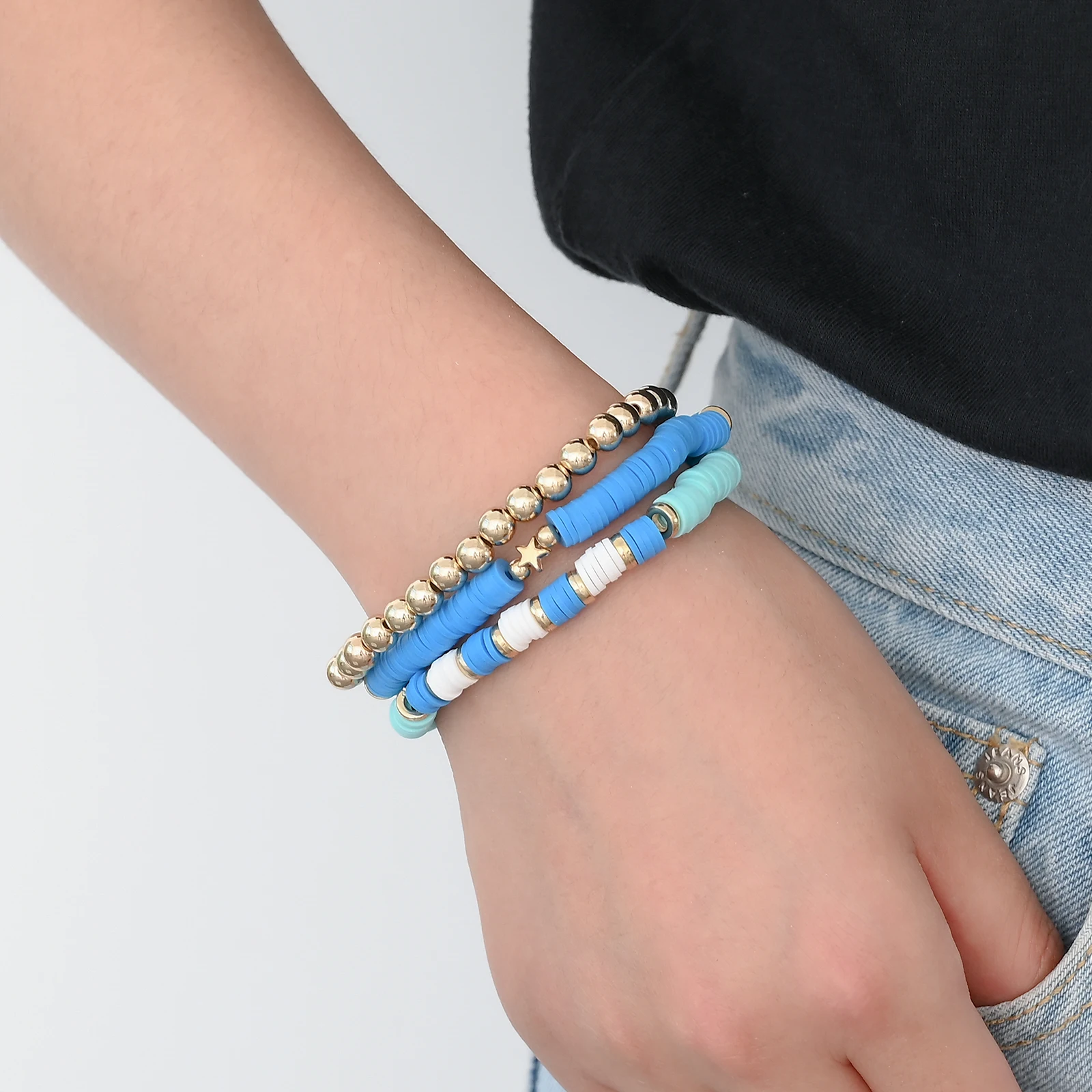 Бусины из полимерной глины очаровательные плетеные браслеты для женщин