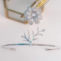 gs11547 new style floral zircon bridal crown tiara rhinestone bridesmaid headpiece classic wedding hair decoration