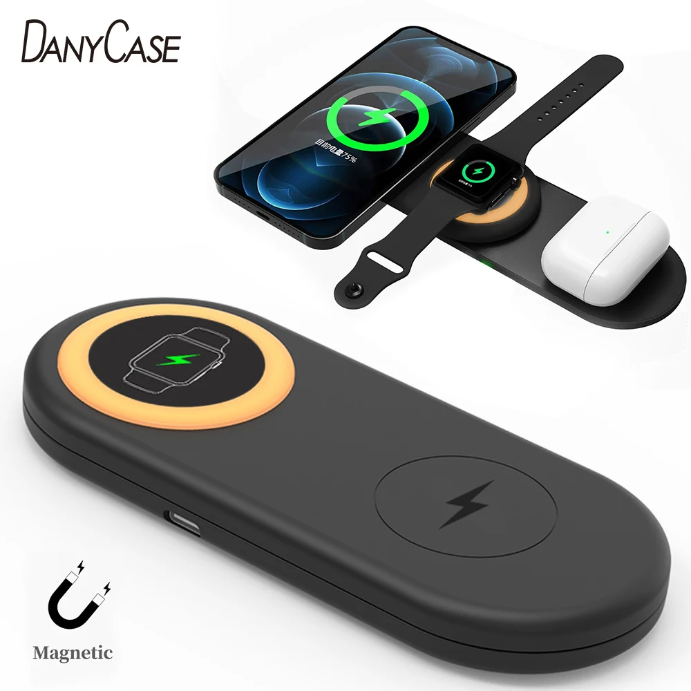 

3 In 1 QI Wireless Charger for Airpods Apple Watch 5 4 3 2 IWatch 10W Fast Wireless Charging Pad for IPhone 11 Pro Max XS X XR 8
