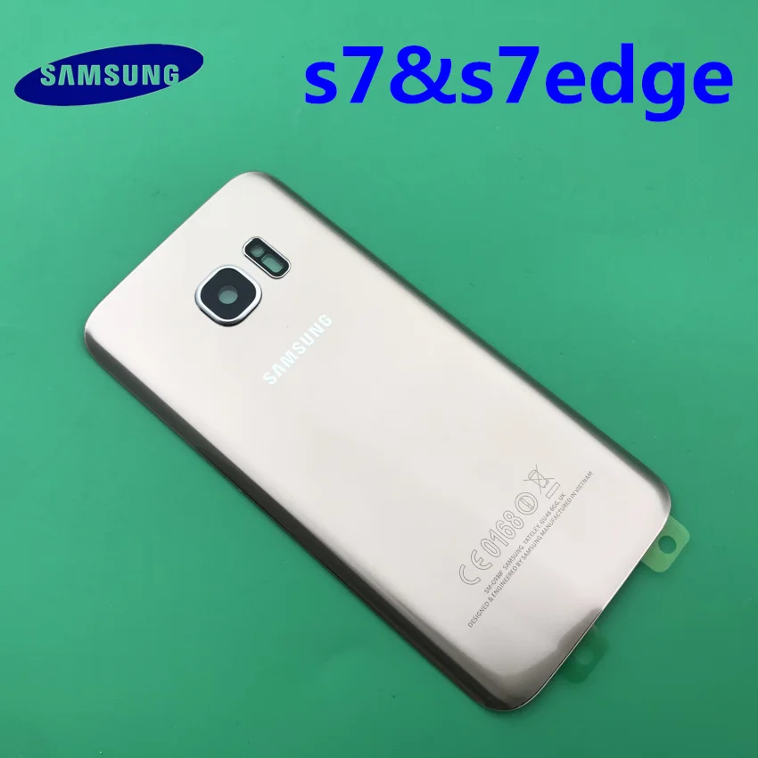 Samsung Galaxy S7 edge оригинальная Задняя крышка батареи G930 G930F чехол G935 G935F задняя дверь корпус стеклянная панель Запасная часть