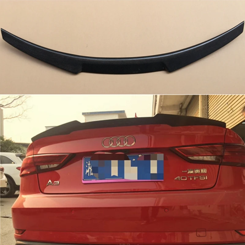 

A3 M4 Стиль Задний спойлер крыла Вернуться углеродного волокна для Audi A3 14-16-в течение 3-дверей глянцевый черный
