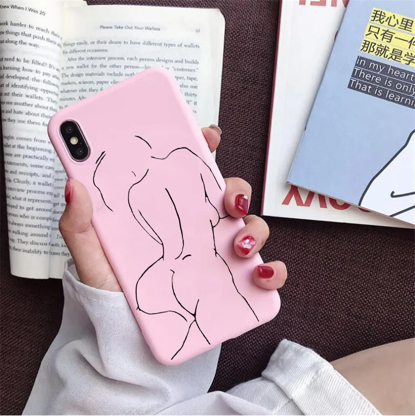 Funny Abstract Art Lines Case For huawei p30 lite p20 pro p10 mate 20 10 honor 9 Sexy Women phone Cover | Мобильные телефоны и