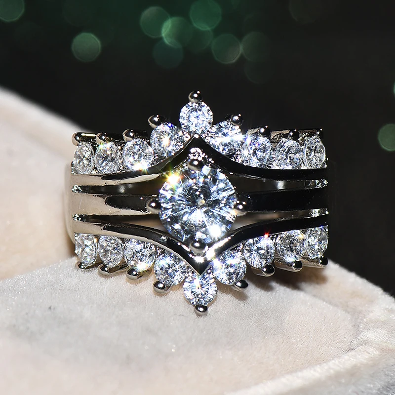 Shiny AAA Zircon Women Ring Fashion Simple Wedding Engagement Bride Party Jewelry Gifts gemstone ring 925 anillos silver | Украшения и