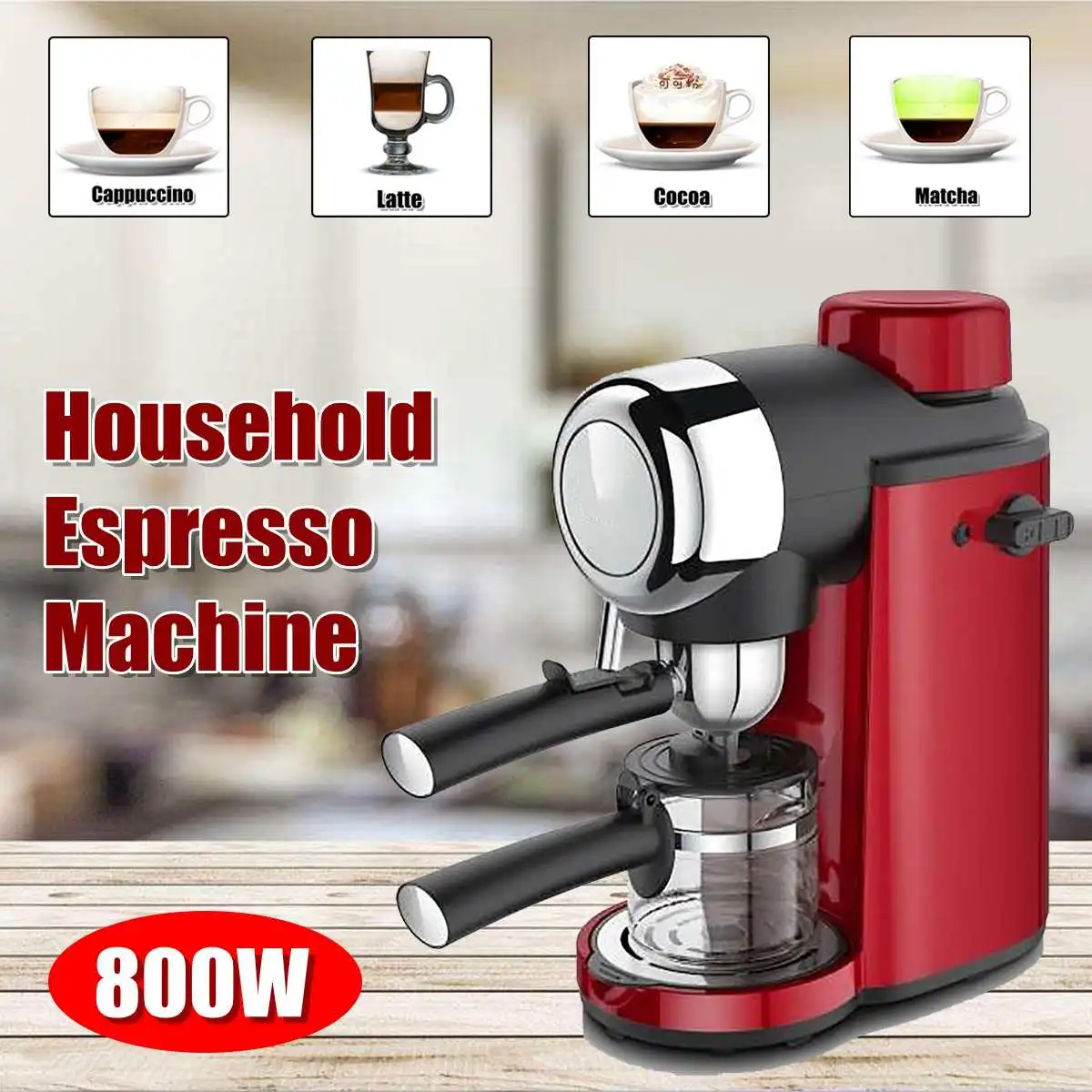 

800W Stainless Steel Coffee Maker 220-240V 240ML Portable Espresso Coffee Machine With Coffee Kettle Household Kitchen Appliance