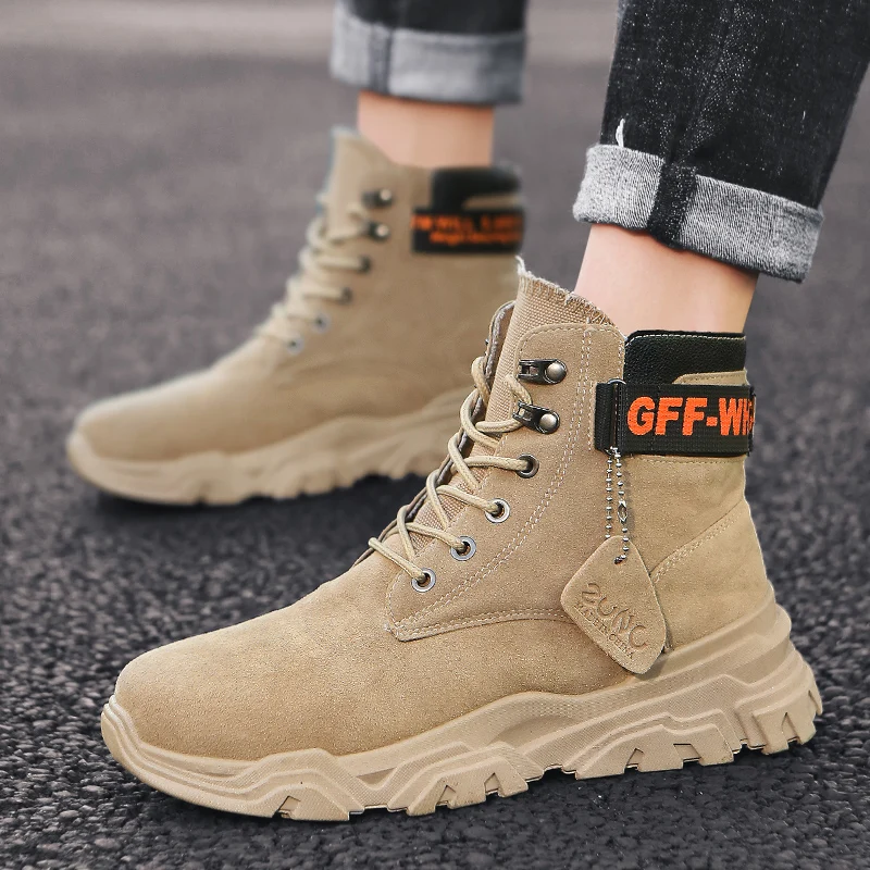 2019 джинсовые ботинки для пеших прогулок Мужская парусиновая зимняя рабочая