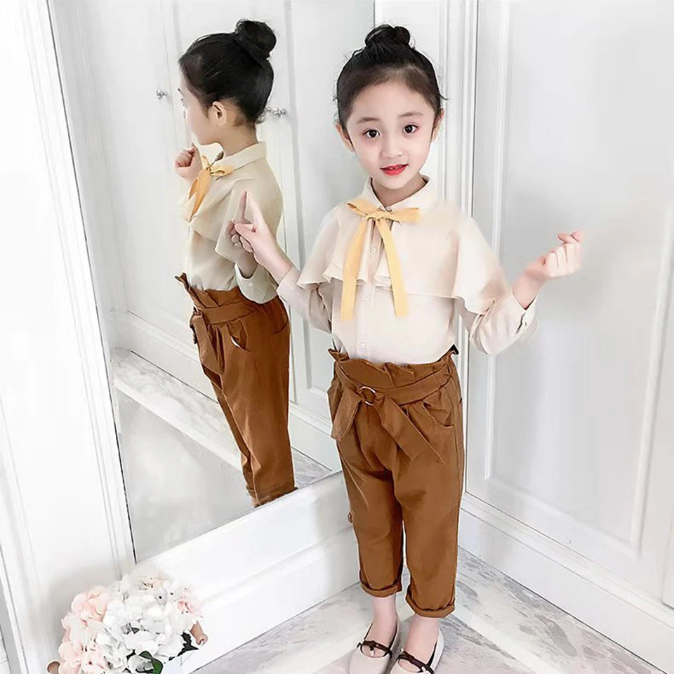 Комплекты одежды для девочек 2 цветов осенний спортивный повседневный костюм 4 5 6