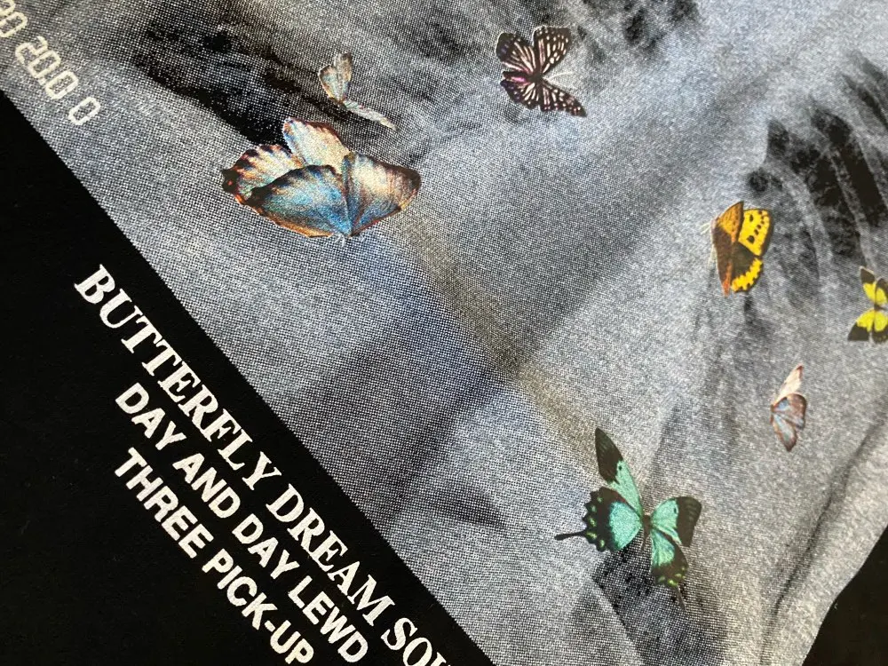 

Hip Hop T Shirt butterfly Picture Retro Female T-Shirt Streetwear Harajuku High Street Tshirt Oversized Summer Black WhiteTops