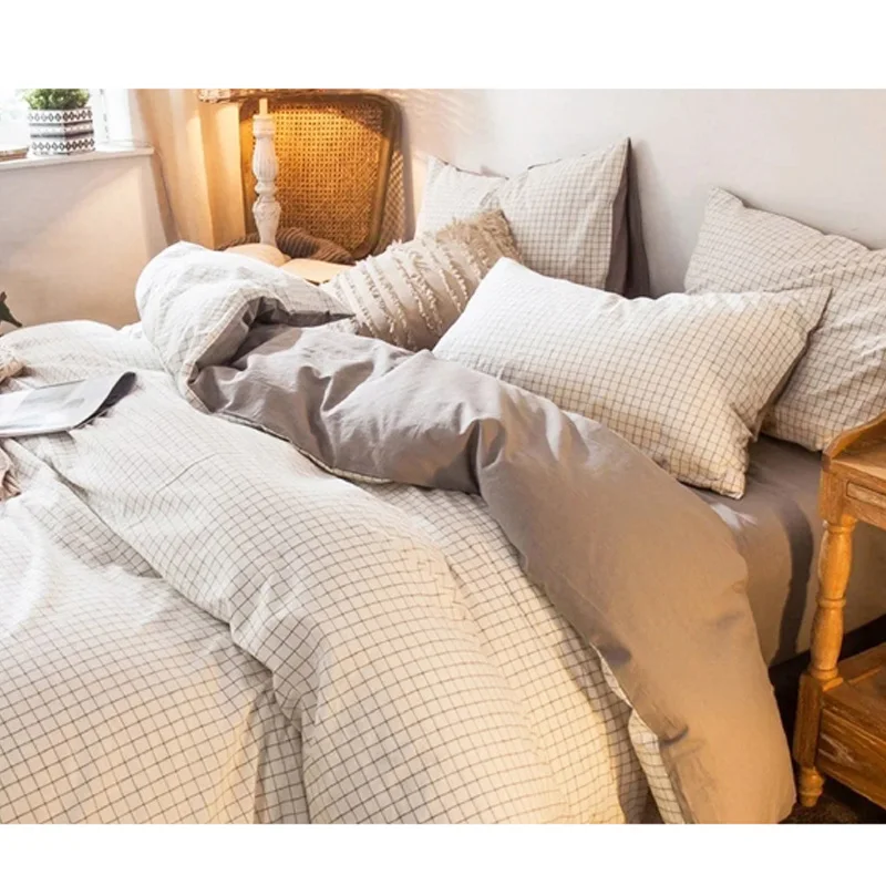 

250x100cm Wash Pure Cotton Fabric By Meters Bed Sheets Quilt Covered Clothing Shirt Grid Striped Plaid Cloth Brocade Sewing Diy