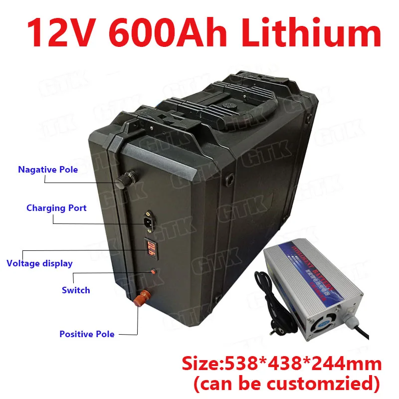 Перезаряжаемый литий-ионный аккумулятор 12 в 600 А · ч с BMS для аварийной системы