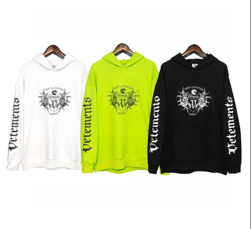 

2021fw VETEMENTS Hoodie Men Women 1:1 High Quality Graphic Logo Print Vetements Label Crest Sweatshirts Oversized Pullovers