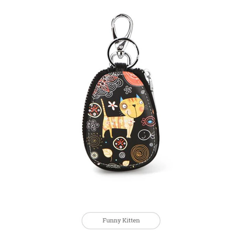 Fashion Key Bag Cartoon Women Girl Students Leather Wallets Case For Car Chains Cover New Lovely Zipper Holder | Багаж и сумки