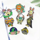 Чужой робот эмаль на булавке На Заказ Робот ворона Шестерни птица ТВ радио кролик рыба крупного рогатого скота значки с изображением монстров ювелирное украшение в виде лацкана, хороший подарок для друзей