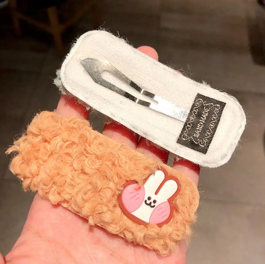 Модные милые заколки из овечьей шерсти с рисунком радуги и единорога для девочек