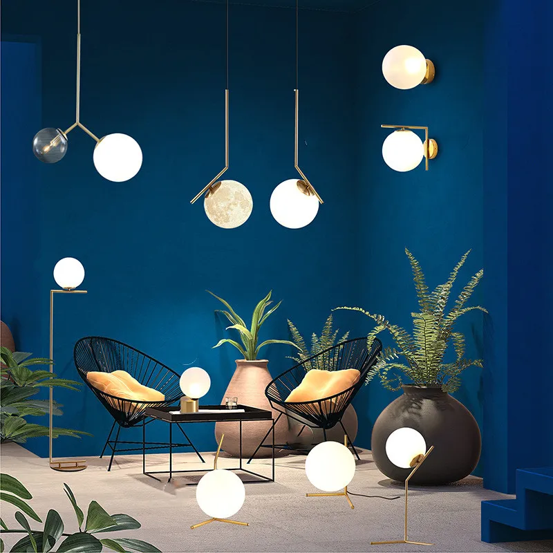 Современные светодиодные металлические подвесные светильники в скандинавском