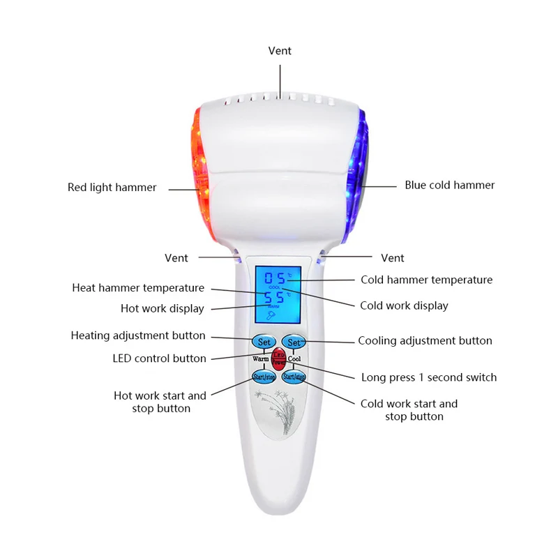 Hot Cold Hammer Shrink Pore Rejuvenation Cryotherapy Skin Lifting Tighten Anti-aging Face Skin Care Beauty Equipment