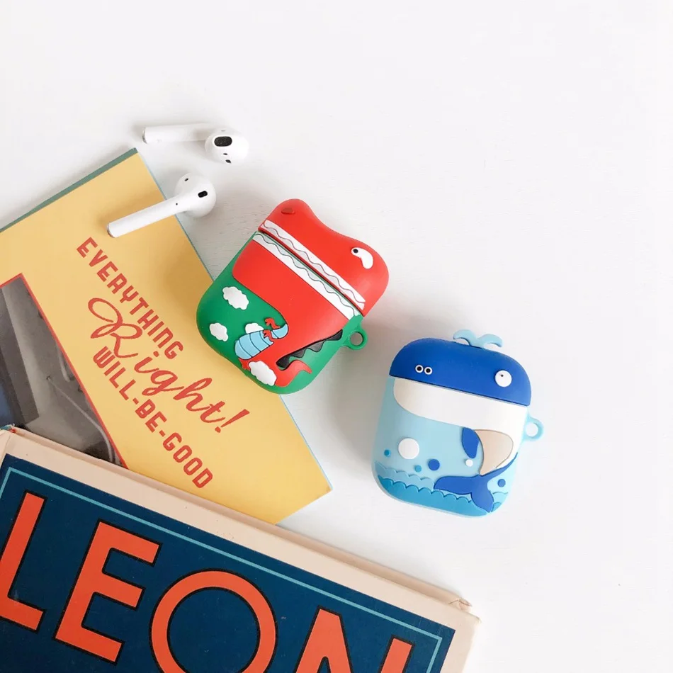 3D чехол для наушников Airpods 2 чехол силиконовый Кот мультфильм милые наушники чехол для Apple Air Pods Чехлы для наушников Аксессуары
