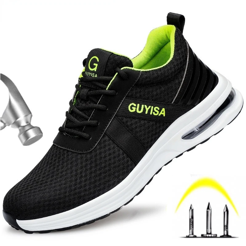 

Breathable Indestructible Shoes Men Work Sneakers Safety Shoes Men With Steel Toe Cap Puncture-Proof Work Shoes Male Footwear