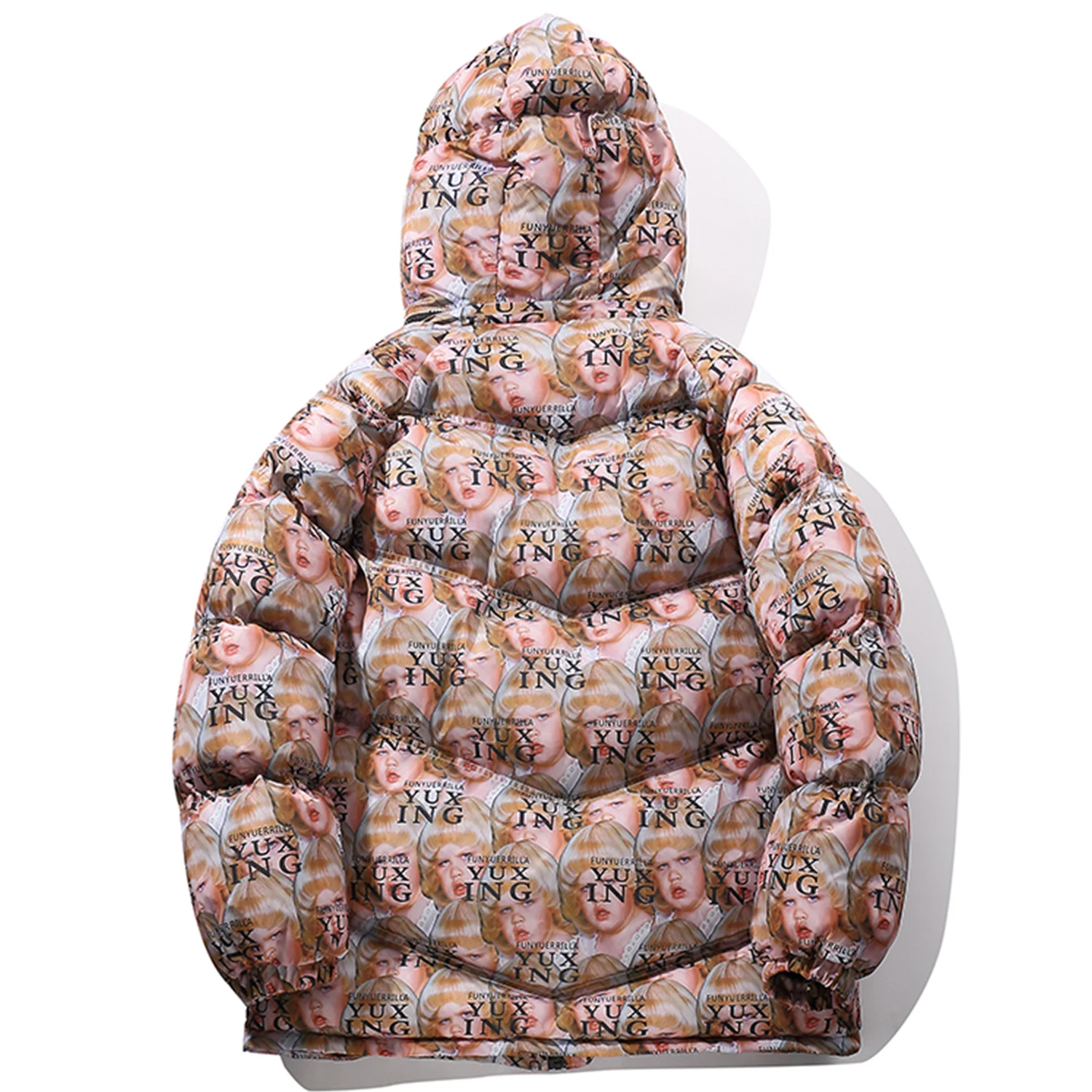 Aelfric Eden Мужская Толстая парка с принтом в стиле хип-хоп Повседневная Теплая