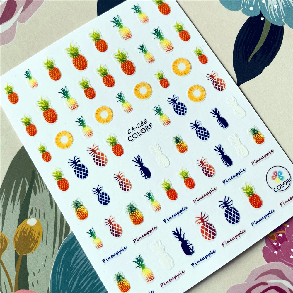 

CA-265 to 324 Deer Flower Pineapple 3D Back glue Nail decal Nail sticker Nail decoration Nail art Nail tool Nail ornament