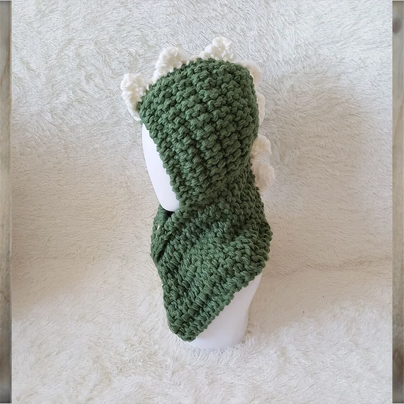 

Knitted Winter Hat Baby Hat Cartoon Animal Dinosaur Hat Bib Scarf Warm Children's Cloak Hat Warm Ear Protection Baby Hats