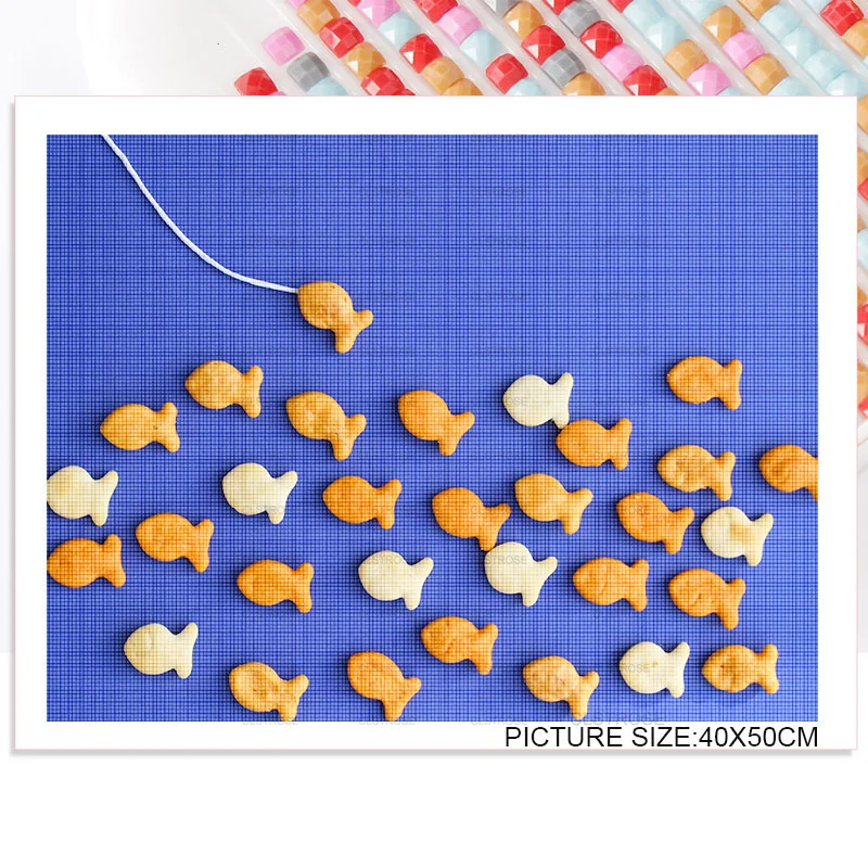 

Acrylic Material Diy Modern Diamond Painting Ocean Cute Fish and Strange Fish Combination Pattern Square Round Diamond Living