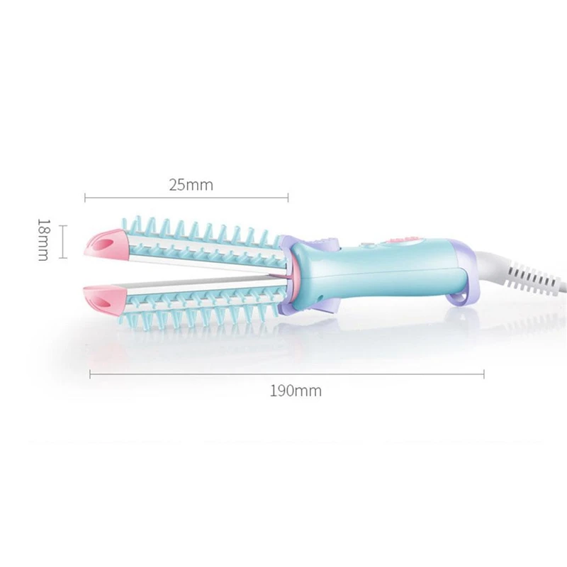 Electric Hair Styler Curler Curling Irons Dryers Travel Straightener Ceramic Ionic Hot Brush Eu Plug#Purple | Красота и здоровье